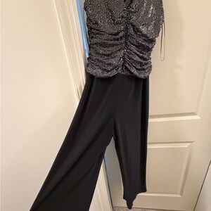 Elegant Black and Silver Jumpsuit